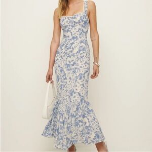 Floral Blue and White Women's Dress